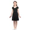 Huimingda Girl's High Waist Flare Skirts Knee Length Full A-line Skater Skirt Black 6 Years view 3