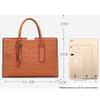 Downupdown Tote Solid Crocodile Print 3-Piece Tote Bag Long Wallet Clutch Top Handle Bag Tote Briefcase-Brown view 3