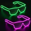 YouRfocus Wireless Led Light up Glasses 2 Pack Glow in The Dark Neon Rave Glasses for Rave Party, EDM, Halloween, Christmas (Green + Pink) view 1