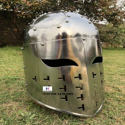 Fully Functional Spangenhelm Steel Helmet (Silver)