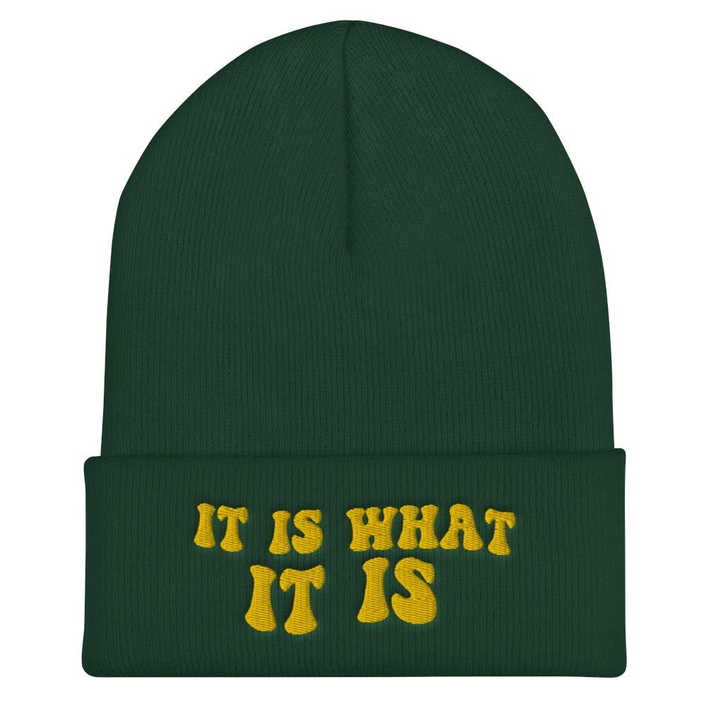 Positive Quote Self Love Mental Health Embroidered Beanie Hat - It is What it is