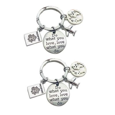 2Pcs Digital Nomad Keychain, Digital Nomad Key chain, Globetrotter, Tourist, Tripper, Backpacker