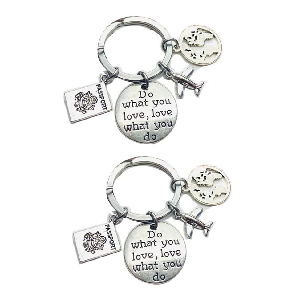 2Pcs Digital Nomad Keychain, Digital Nomad Key chain, Globetrotter, Tourist, Tripper, Backpacker