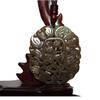 2.1" China Certified Nature Hetian Nephrite Sugar Jade Five Blessing Bat and Flower Hand Carved Necklace Pendant 4808 view 1