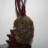 2.1" China Certified Nature Hetian Nephrite Sugar Jade Five Blessing Bat and Flower Hand Carved Necklace Pendant 4808 view 2