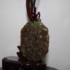2.1" China Certified Nature Hetian Nephrite Sugar Jade Five Blessing Bat and Flower Hand Carved Necklace Pendant 4808 view 3