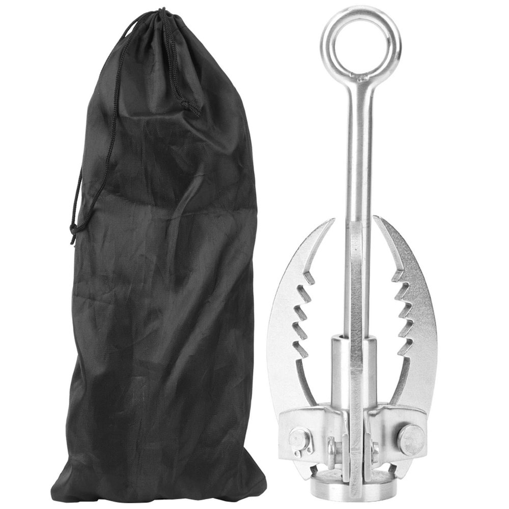 Grappling Hook, Grapple Hook 3 Sawtooth Hooks Stainless Steel Claw Carabiner Folding Climbing Tool Survival Gear for Outdoor Camping Hiking Fishing Tree Mountain Tree Rock Limb Removal Grabbing