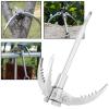 Grappling Hook, Grapple Hook 3 Sawtooth Hooks Stainless Steel Claw Carabiner Folding Climbing Tool Survival Gear for Outdoor Camping Hiking Fishing Tree Mountain Tree Rock Limb Removal Grabbing view 3