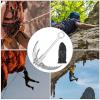 Grappling Hook, Grapple Hook 3 Sawtooth Hooks Stainless Steel Claw Carabiner Folding Climbing Tool Survival Gear for Outdoor Camping Hiking Fishing Tree Mountain Tree Rock Limb Removal Grabbing view 4