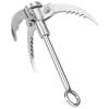 Grappling Hook, Grapple Hook Stainless Steel Claw Carabiner Stainless Steel Gravity Rock Climbing Hooks Folding 3 Claws Survival Tool for Outdoor Activity Camping Hiking Tree Rock Mountain view 3