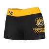 Vive La Fete Colorado Tigers Women's Soft Yoga Shorts with Logo on Thigh and Waistband Black view 1