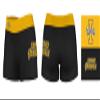 Vive La Fete U of I Vandals Women's Soft Yoga Shorts with Logo on Thigh and Waistband Black view 3