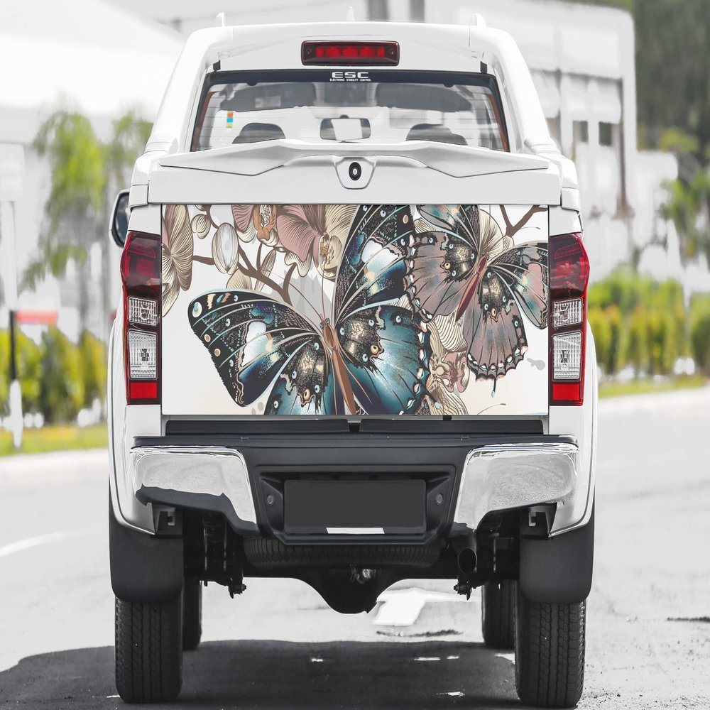 Tailgate Vinyl Wrap Full Color Graphics Truck Decal Butterflies Sticker