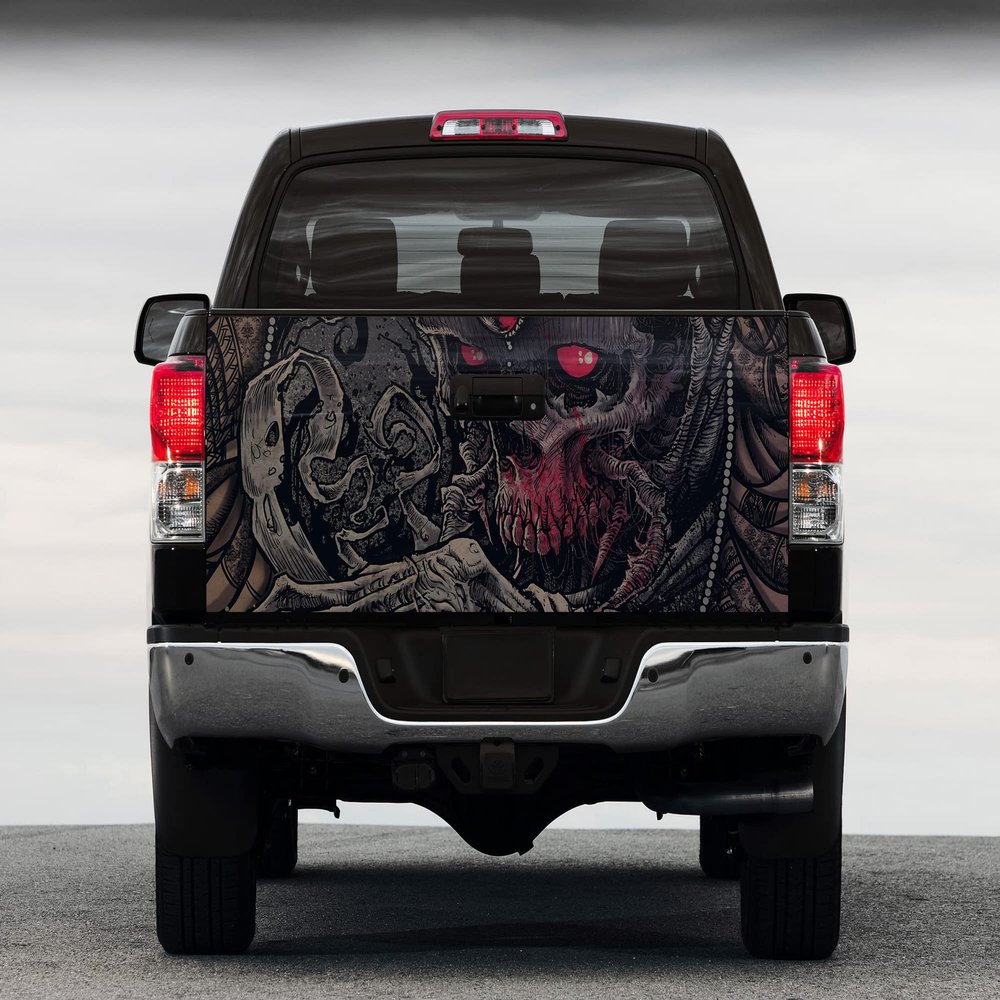 Tailgate Vinyl Wrap Full Color Graphics Truck Decal Skeleton Skull Trunk Sticker