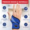 Doctor Developed Wrist Brace - Wrist wrap for Carpal Tunnel Arthritis,Tendonitis, Hand Support - Ideal for Fitness, Weightlifting - Handbook included (Blue, 2 Pack) view 4