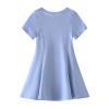 Baby Toddler Girls Short Sleeve Swing Dress Little Kids A-Line Skater Twirl Summer Casual Dresses (Blue,12Months) view 2