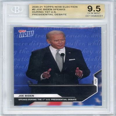 Joe Biden 2020 Topps Now Presidential Election Debate Card #2 BGS 9.5 Gem Mint