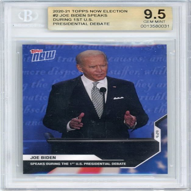 Joe Biden 2020 Topps Now Presidential Election Debate Card #2 BGS 9.5 Gem Mint