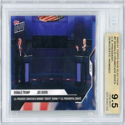 Donald Trump Joe Biden 2020 Topps Now Presidential Election Debate #1 BGS 9.5
