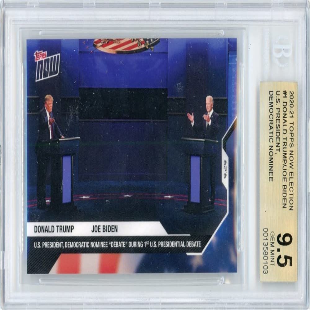 Donald Trump Joe Biden 2020 Topps Now Presidential Election Debate #1 BGS 9.5