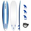 Wave Storm - Classic Soft Top Foam 9ft Surfboard for Beginners and All Surfing Levels Complete Set Includes Leash and Multiple Fins Heat Laminated, Blue Pinline view 1