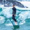 Wave Storm - Classic Soft Top Foam 9ft Surfboard for Beginners and All Surfing Levels Complete Set Includes Leash and Multiple Fins Heat Laminated, Blue Pinline view 2