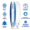 Wave Storm - Classic Soft Top Foam 9ft Surfboard for Beginners and All Surfing Levels Complete Set Includes Leash and Multiple Fins Heat Laminated, Blue Pinline view 4