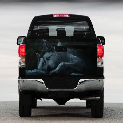 Tailgate Vinyl Wrap Full Color Graphics Truck Decal White Wolf #2 Sticker