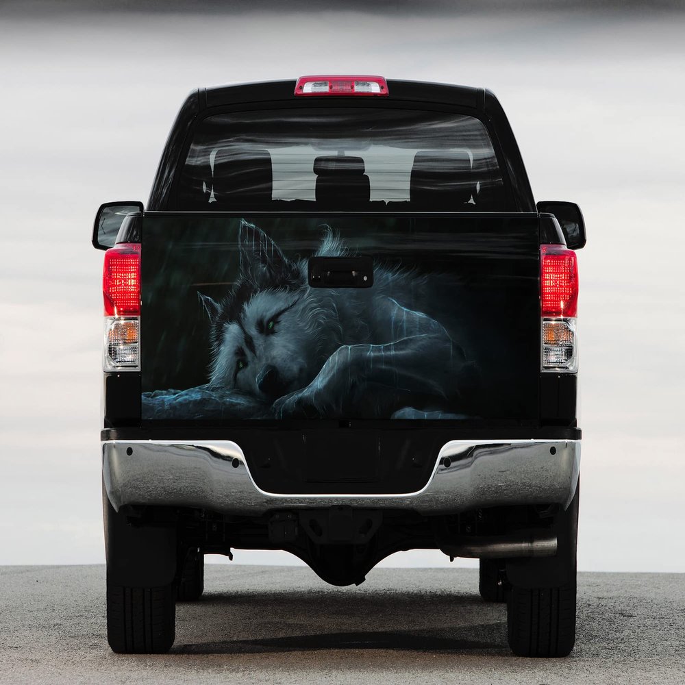 Tailgate Vinyl Wrap Full Color Graphics Truck Decal White Wolf #2 Sticker