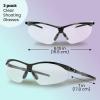 Aqulius Ballistic Protective Eyewear - Lightweight Shooting Range Glasses - Scratch-Resistant Lenses & Eye Protection for Shooting - Unisex Fit & Range Eye Protection - 3-Pack, Black/Clear view 2