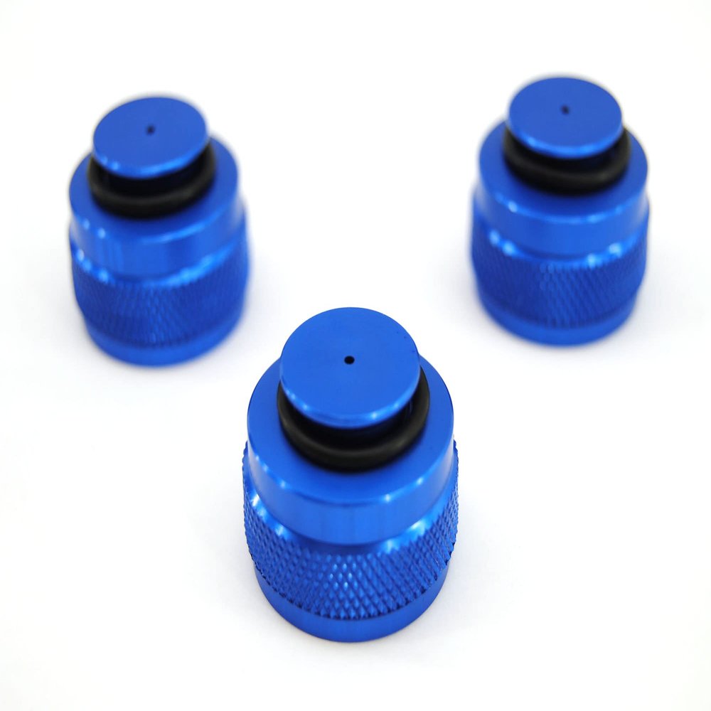 Cutlass Paintball Aluminum Thread Protector Saver for Paintball CO2 HPA Tanks - 3 Pack (Blue)