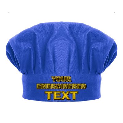 TopTie Custom Embroidered Chef Hat for Kid & Adult, Cotton Adjustable Kitchen Cooking & Baking Cap-Blue-L