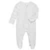 Aablexema Baby Footie Pajamas Zipper - Rayon from Bamboo Infant Footed Pjs with Mittens Sleepwear Jammies(White,6-12m) view 1
