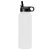 LaserGram Personalized Water Bottle, Flag of Oregon, Stainless Steel Double Wall Vacuum Insulated with Flip Top Straw, Custom Engraved Gift (40oz / 1180ml White) view 2