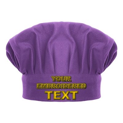 TopTie Custom Embroidered Chef Hat for Kid & Adult, Cotton Adjustable Kitchen Cooking & Baking Cap-Purple-M
