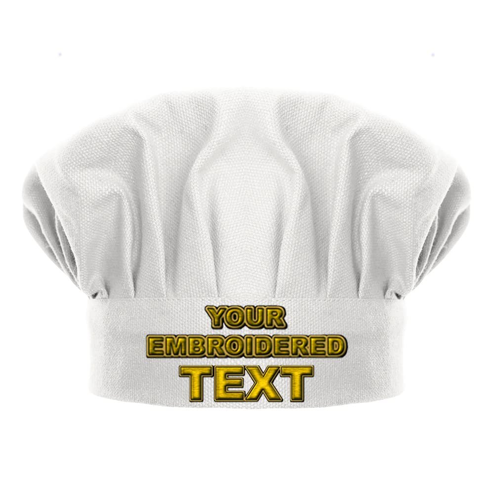 TOPTIE Custom Embroidered Chef Hat for Kids, Teens & Adults White