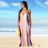 BessCops Women's Summer Casual Floral Printed Spaghetti Strap Bohemian Beach Sundress Long Maxi Dresses Plus Size view 3
