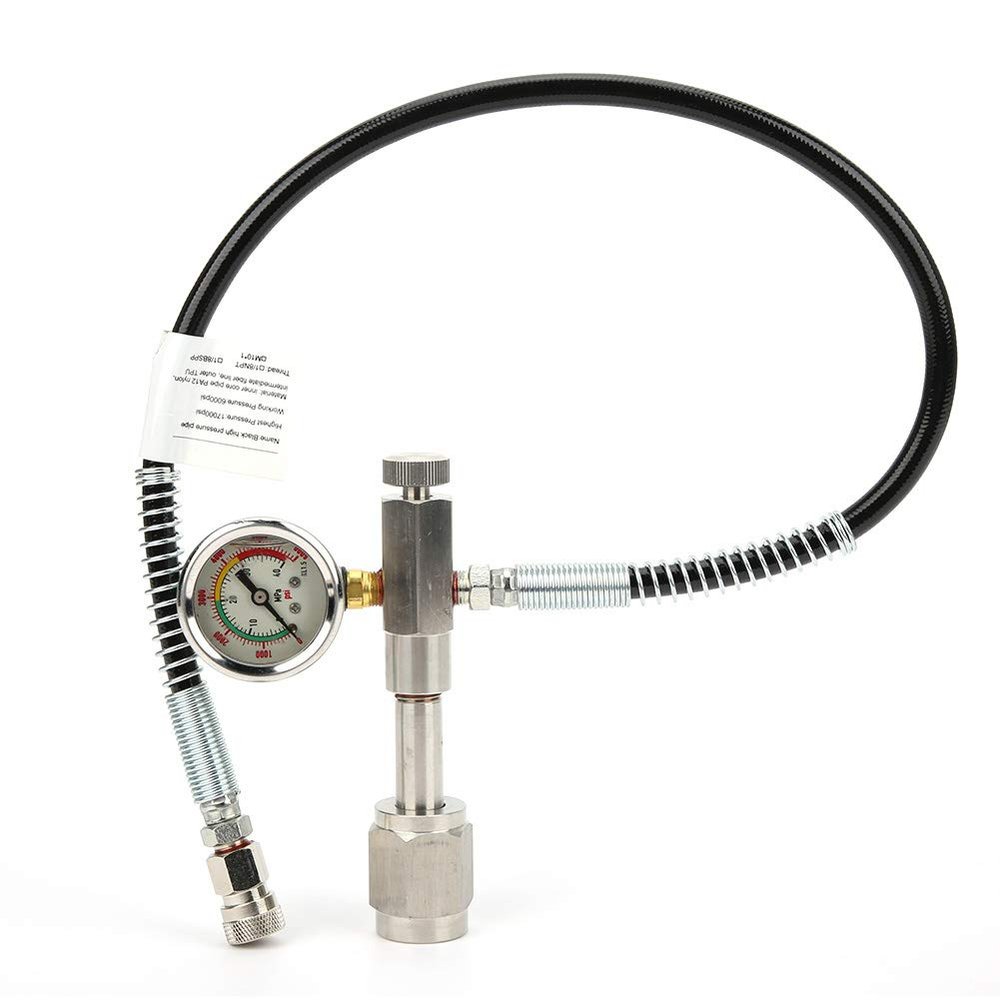SPYMINNPOO Stainless Steel 347 Hex Valve, Outdoor PCP SCBA Fill Station Charging Adapter Air Refill Charging Adapter Connector