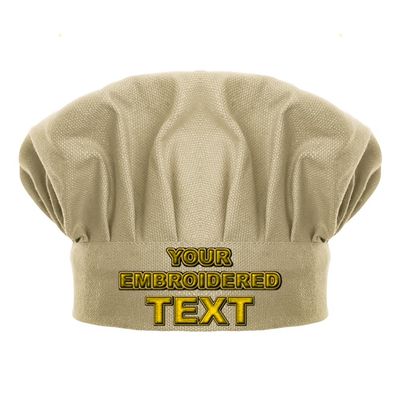 TopTie Custom Embroidered Chef Hat for Kid & Adult, Cotton Adjustable Kitchen Cooking & Baking Cap-Khaki-L