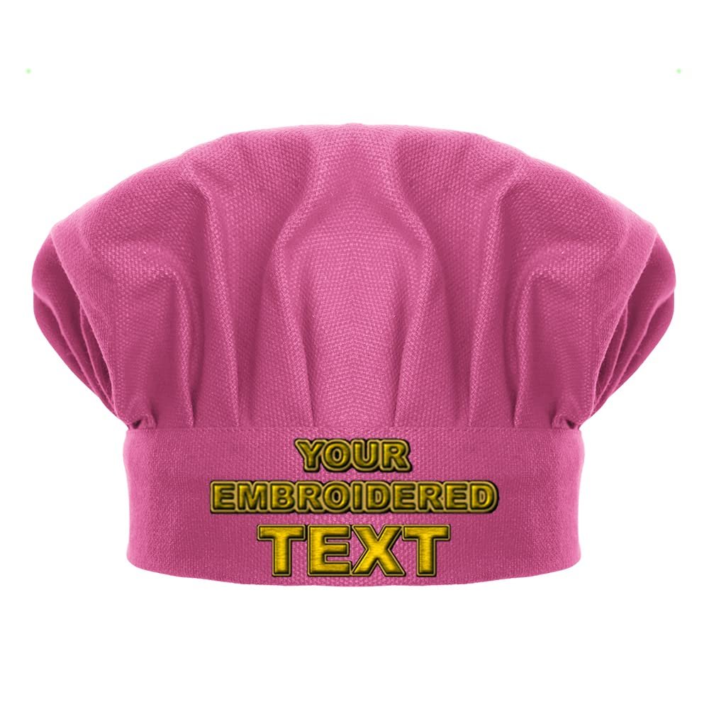 TOPTIE Custom Embroidered Chef Hat for Kids, Teens & Adults Hot Pink