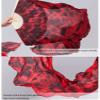 Aumulen Women 1 Pair (Left+Right) Real Silk Belly Dance Fan Veils Hand Made Colorful Tie-Dyed Dance Fans (Blue tie dyed) view 4