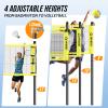 Volleyball Badminton Net Set Combo for Backyard Beach, 2-in-1 Adjustable Net with 4 Heights (5.18FT) & 3 Widths (2032FT), 4 Aluminum Rackets, Goose Feather Shuttlecocks, Volleyball & Carrying Bag view 2