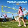 Volleyball Badminton Net Set Combo for Backyard Beach, 2-in-1 Adjustable Net with 4 Heights (5.18FT) & 3 Widths (2032FT), 4 Aluminum Rackets, Goose Feather Shuttlecocks, Volleyball & Carrying Bag view 4