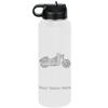 LaserGram Personalized Water Bottle, Motorcycle, Stainless Steel Double Wall Vacuum Insulated with Flip Top Straw, Custom Engraved Gift (40oz / 1180ml White) view 1