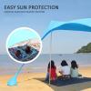 RRNAR Beach Shade Pop Up Family Beach Tent Sun Shelter, Outdoor Canopy Portable Sunshade w/Sand Shovel Carrying Bag, for Hiking Fishing Picnic Travel,I view 3