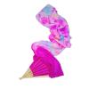 Aumulen Women 1 Pair (Left+Right) Real Silk Belly Dance Fan Veils Hand Made Colorful Tie-Dyed Dance Fans (Rose tie dyed) view 3