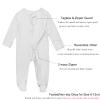 Aablexema Baby Footie Pajamas Zipper - Rayon from Bamboo Infant Footed Pjs with Mittens Sleepwear Jammies(White,Newborn) view 3