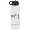 LaserGram Personalized Water Bottle, Horse and Cowgirl, Stainless Steel Double Wall Vacuum Insulated with Flip Top Straw, Custom Engraved Gift (40oz / 1180ml White) view 1