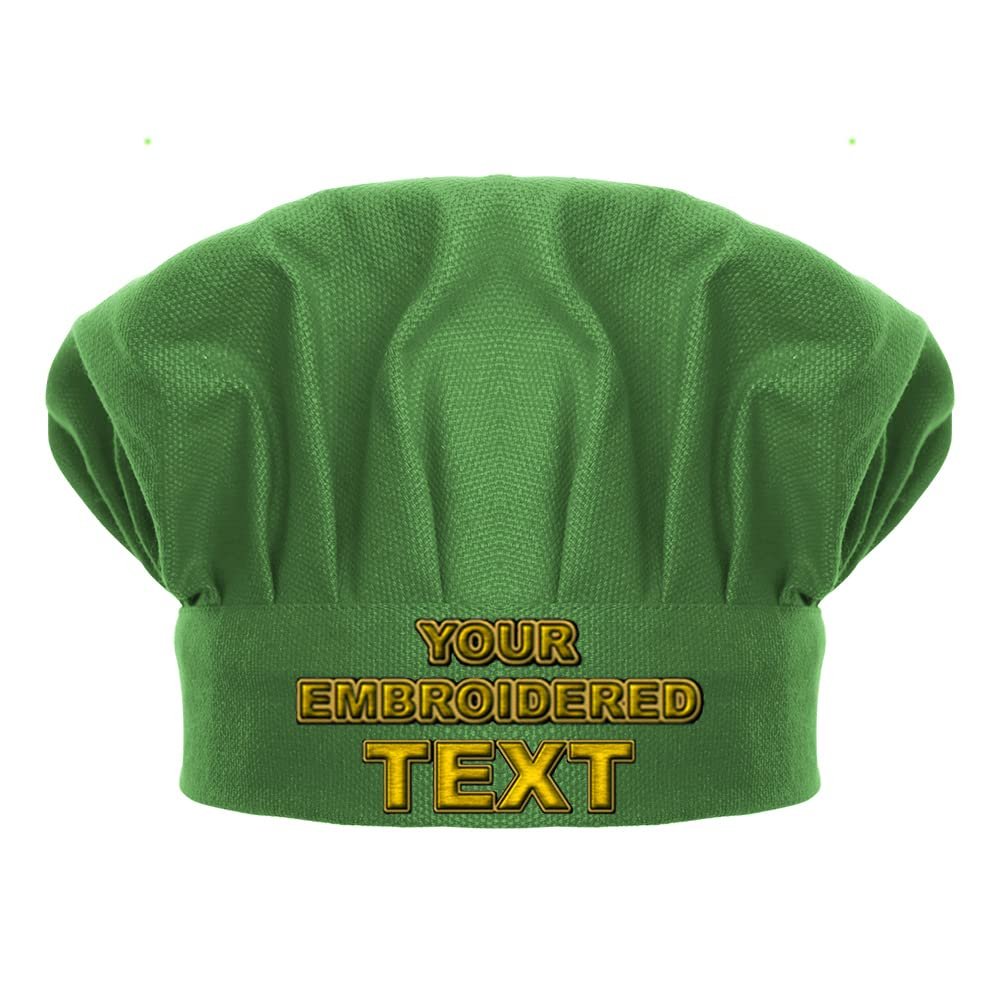 TopTie Custom Embroidered Chef Hat for Kid & Adult, Cotton Adjustable Kitchen Cooking & Baking Cap-Kelly Green-L