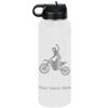 LaserGram Personalized Water Bottle, Motocross, Stainless Steel Double Wall Vacuum Insulated with Flip Top Straw, Custom Engraved Gift (40oz / 1180ml White) view 1